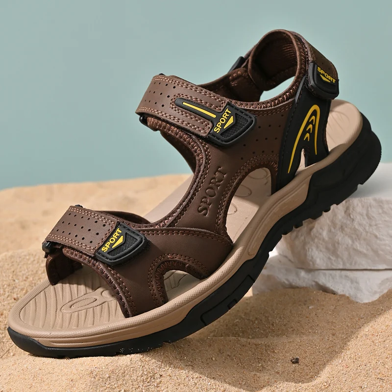 Sandali da cucito all\'aperto da uomo di alta qualità scarpe impermeabili Concise da uomo per uomo sandali da spiaggia scarpe comode antiscivolo da