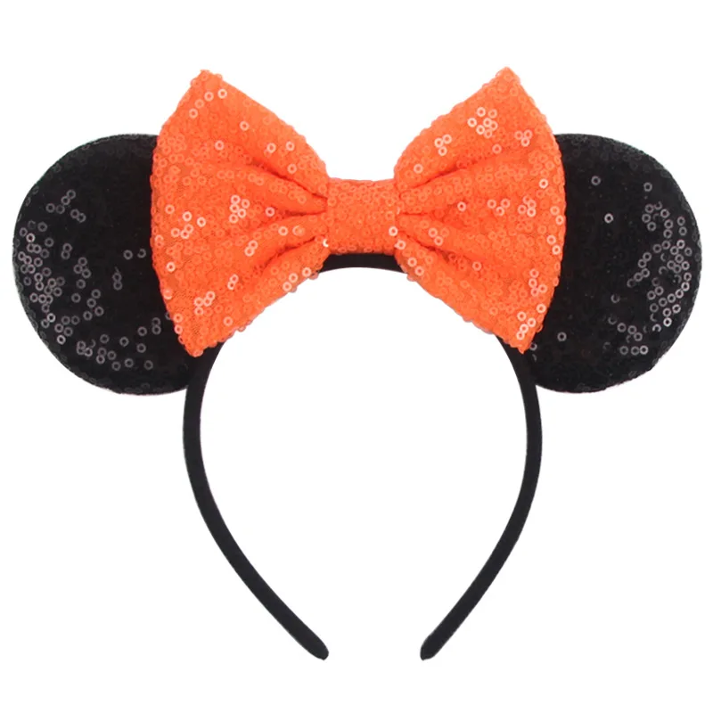 Amusement park glitter bow headband, sweet European and American ear headband, cute cartoon mouse hair accessory