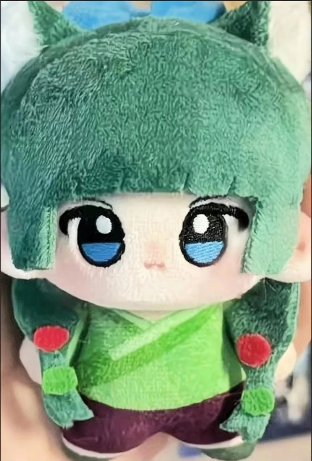 Cute Chibi Anime Plushie Doll Keychain Soft Fuzzy Stuffed Toy Kimono Cat Ear Girl Bag Pendant Charm Birthday Gift
