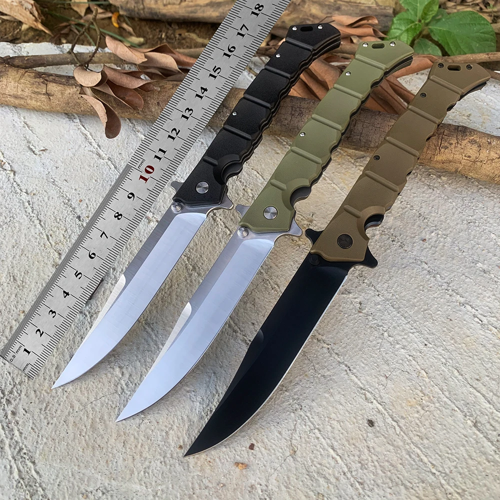 Cold Large Folding Tactical Knife 8Cr13Mov Steel Blade Professional Survival Hunting Combat Knives for Men Self defense EDC Tool