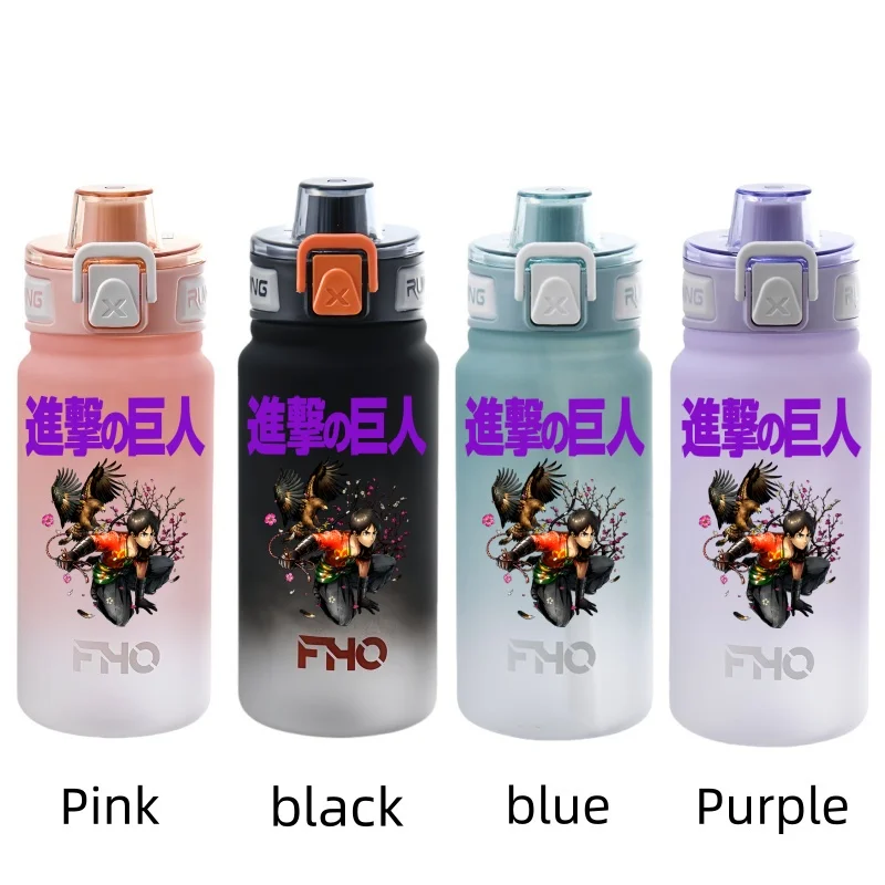 Attack on Titan Water Cup 750mL Anime Portable Children's Cute  Plastic Cartoon Outdoor Sports Large Capacity Water Bottle Gifts