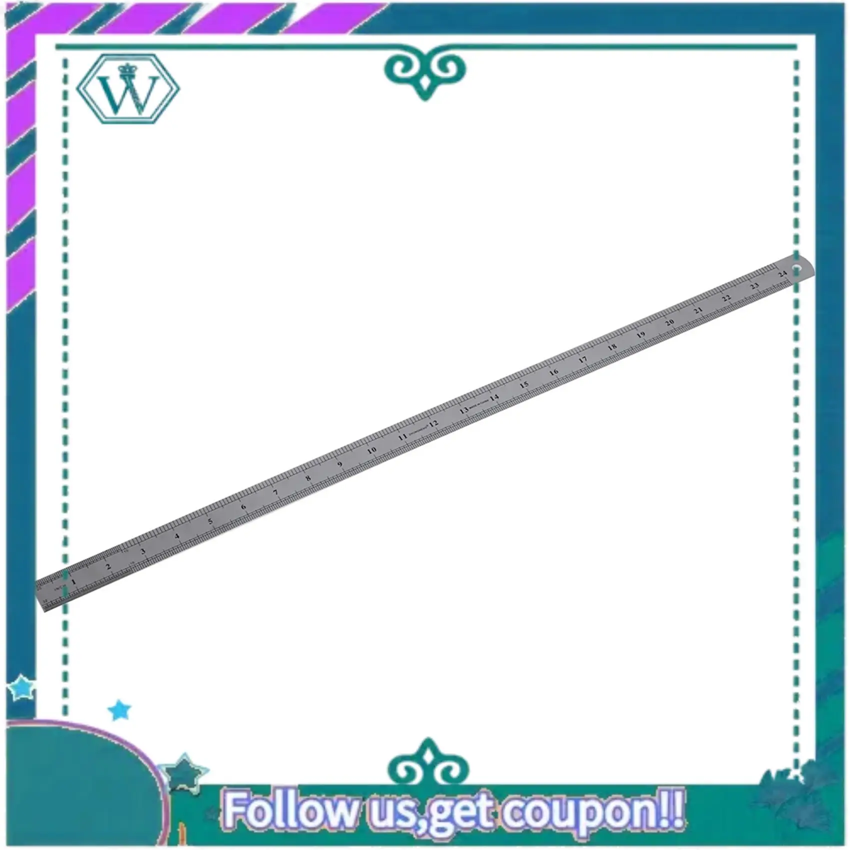 A75Q-2X aço inoxidável 60cm 23,6 polegadas que mede a régua reta longa