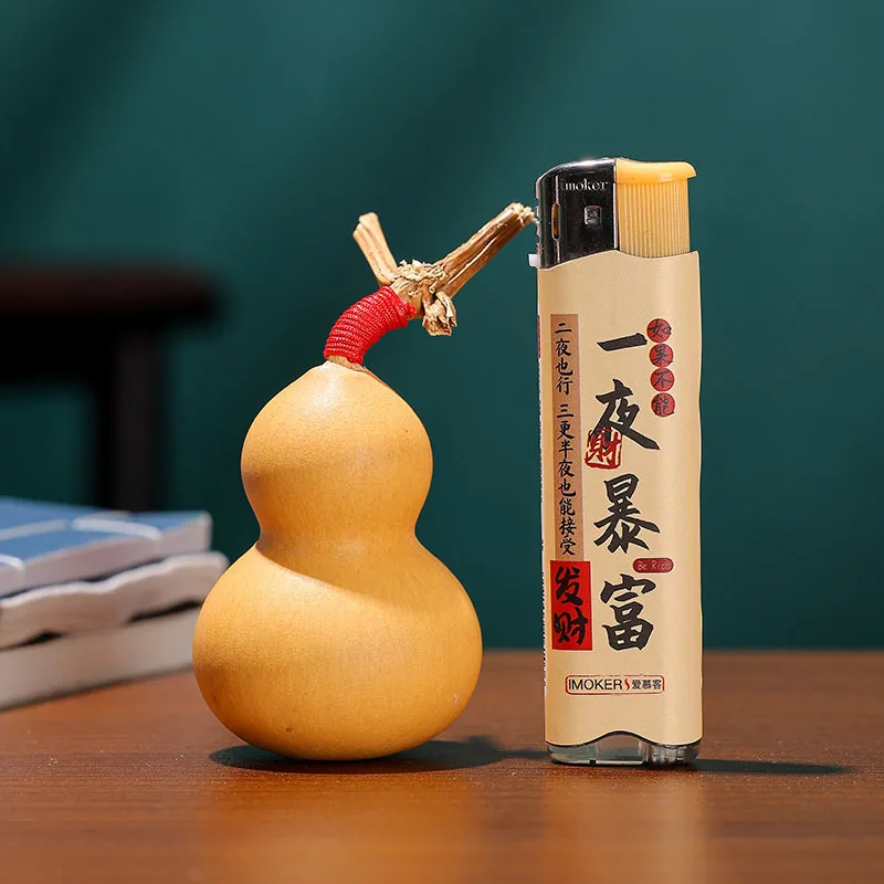 Natural Gourd Crafts Home Decor Ornaments Handheld Playable Big Belly Gourd for Worry Relief and Good Luck Gifts