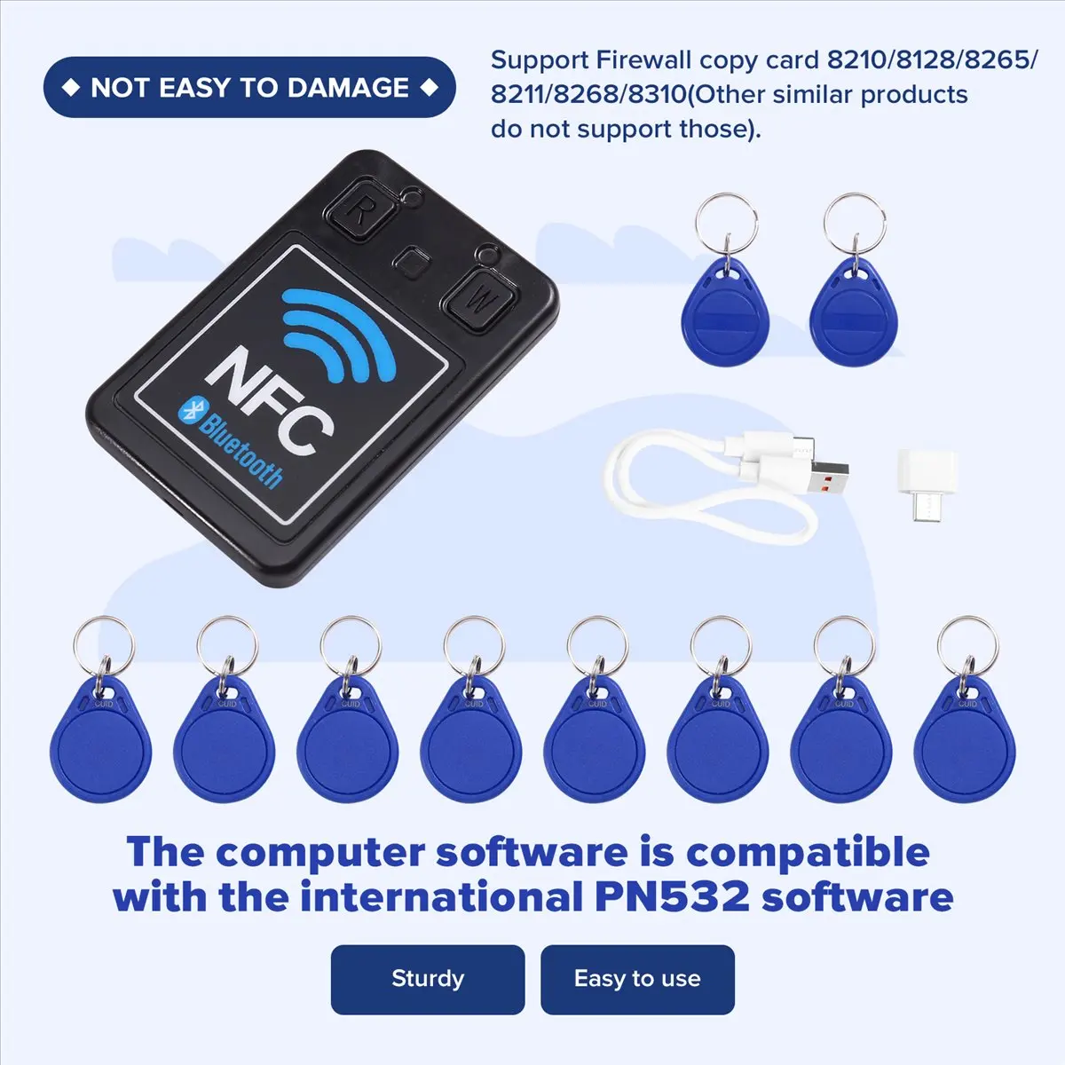 

NFC-PRO двухдиапазонный Bluetooth + Applet RFID смарт-чип-карта, копир, считыватель ключей с шифрованием, 13,56 МГц, 125 кГц, клон, перезаписываемый