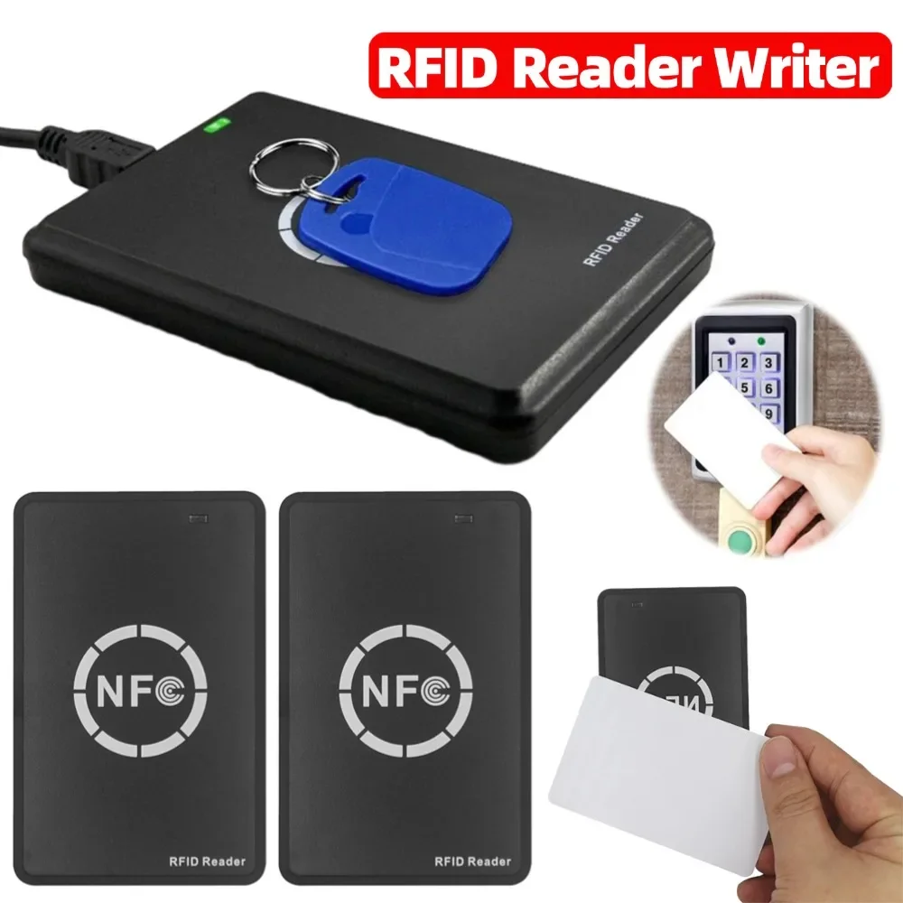 NFC قارئ البطاقات الذكية الكاتب 13.56 ميجا هرتز/125 كيلو هرتز/250 كيلو هرتز USB مبرمج تتفاعل ناسخة/بطاقة الناسخ معرف IC فك نظام الوصول إلى الباب