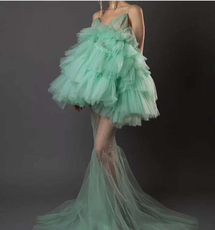 Green Woman Wedding Sleepwear Maternity Prom Dress Sheer Stripe Sleeveless Pregnancy Bridal Robes Evening Gown Autumn Customized