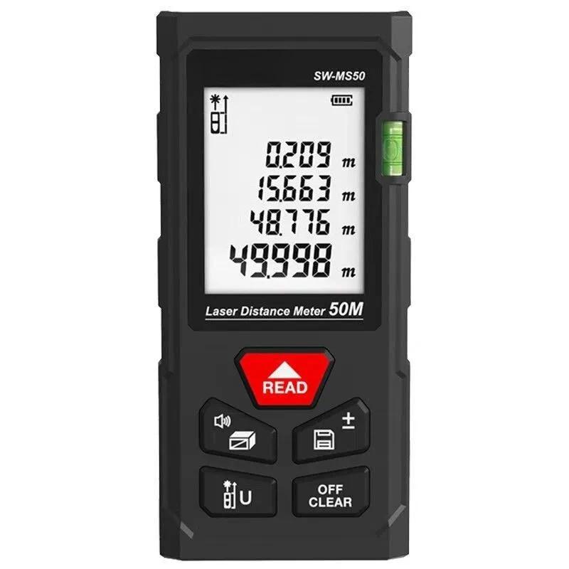 Laser Rangefinder 50M Infrared Distance Meter Handheld Electronic Measuring Tool for Indoor Room Construction Decoration