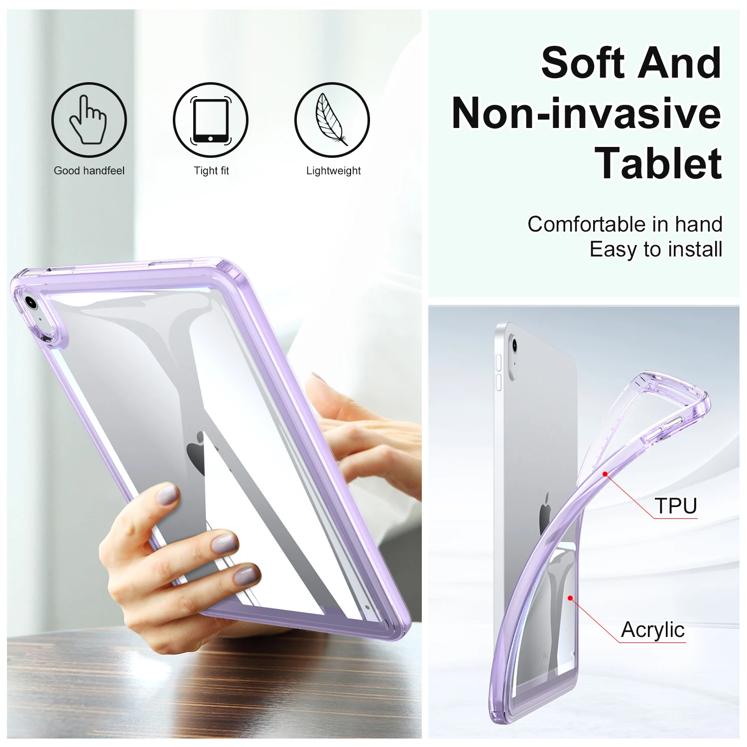 Funda protectora de TPU y acrílico para tableta, cubierta de Color sólido a prueba de golpes para Aplle IPad 5, 6, 10 Pro, 11, Air 3, 4, 5, Mini 4, 5, 6, 2020, 2021, 2022