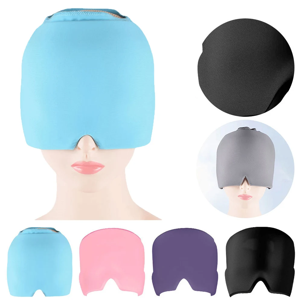 Migraine Relief Hat Reusable Headache Relief Hat Migraine Ice Head Wrap Flexible Cooling Hat Gel Cold Headache Ice Cap Relief