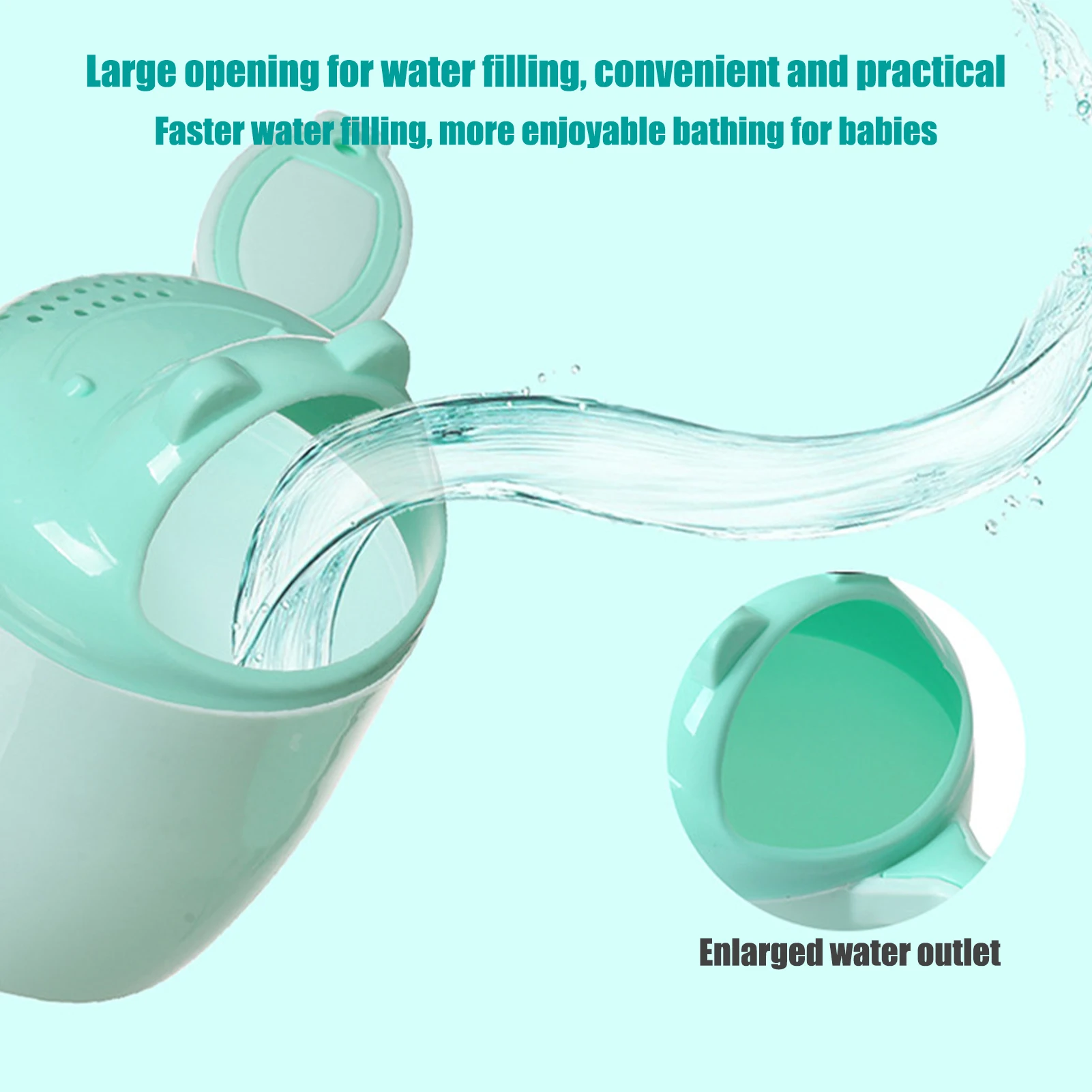 Tazza da bagnetto per bambini Versatore per acqua da bagnetto per bambini Versatore per cartoni animati addensato Sicurezza per bambini Lavaggio dei capelli e tempo di balneazione Doccia Risciacquo