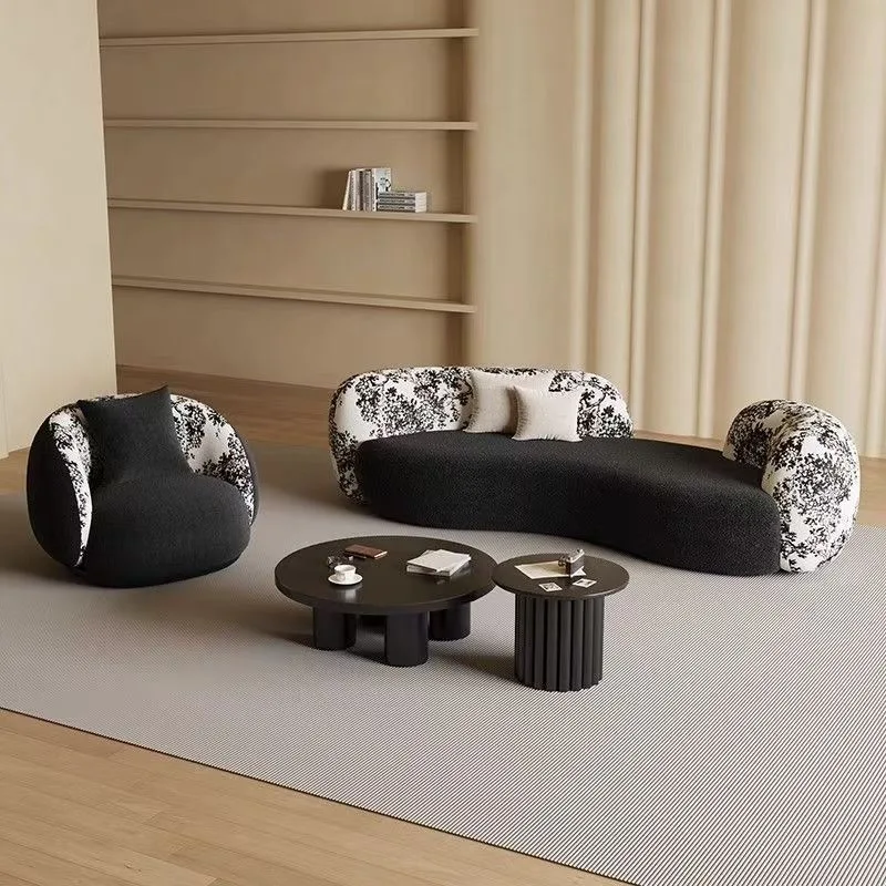 #High-grade special-shaped sofa simple black sofa clothing store beauty salon hotel lounge area negotiation reception sofa