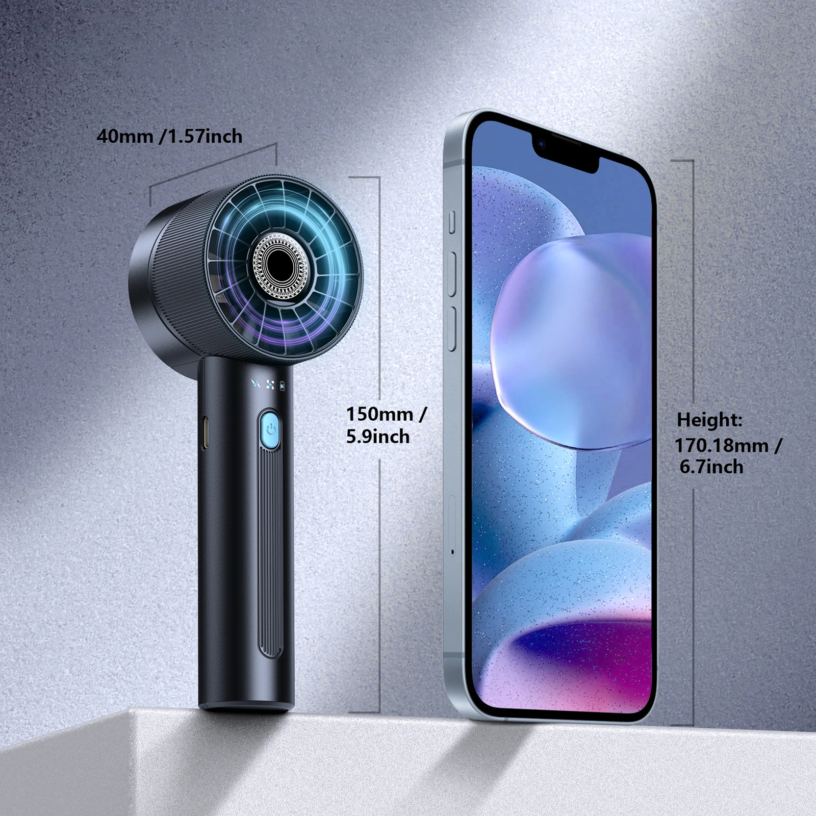 مروحة محمولة صغيرة محمولة - مروحة رقبة قابلة لإعادة الشحن عبر USB 4 سرعات، بطارية 2600 مللي أمبير في الساعة مع وقت تبريد 16 ساعة، شخصية خفيفة الوزن