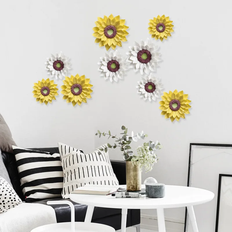 

Home Improvement Hand Made Three-dimensional Ceramic Flower Wall Decoration Sunflower