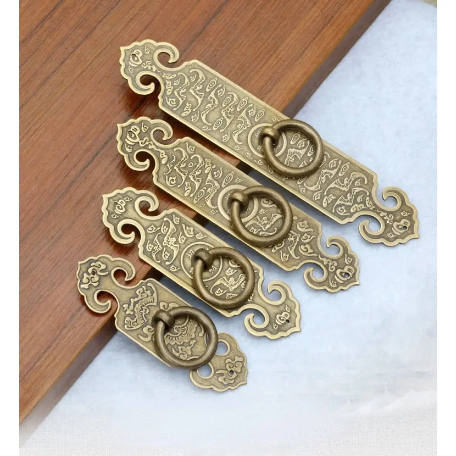 

New Chinese Style Furniture Handles Vintage Bronze Ring Handles for Cabinets and Drawers Bookcase Wine Cabinet Handles