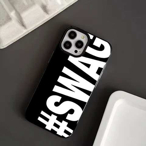 Чехол для телефона с буквами SWAG для iPhone 17 16 15 14 13 12 11 Air Pro Max X XS XR XSMax 7 8 Plus, PC-чехол, Funda, Capa, Coque