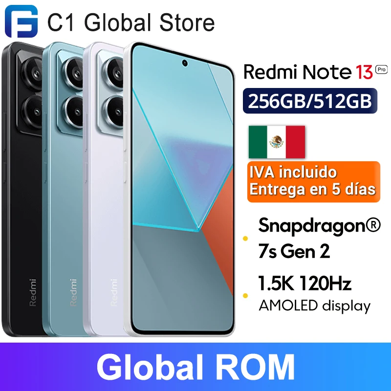 Global ROM Xiaomi Redmi Note 13 Pro Snapdragon 7S Gen 2 Smartphone 6.67