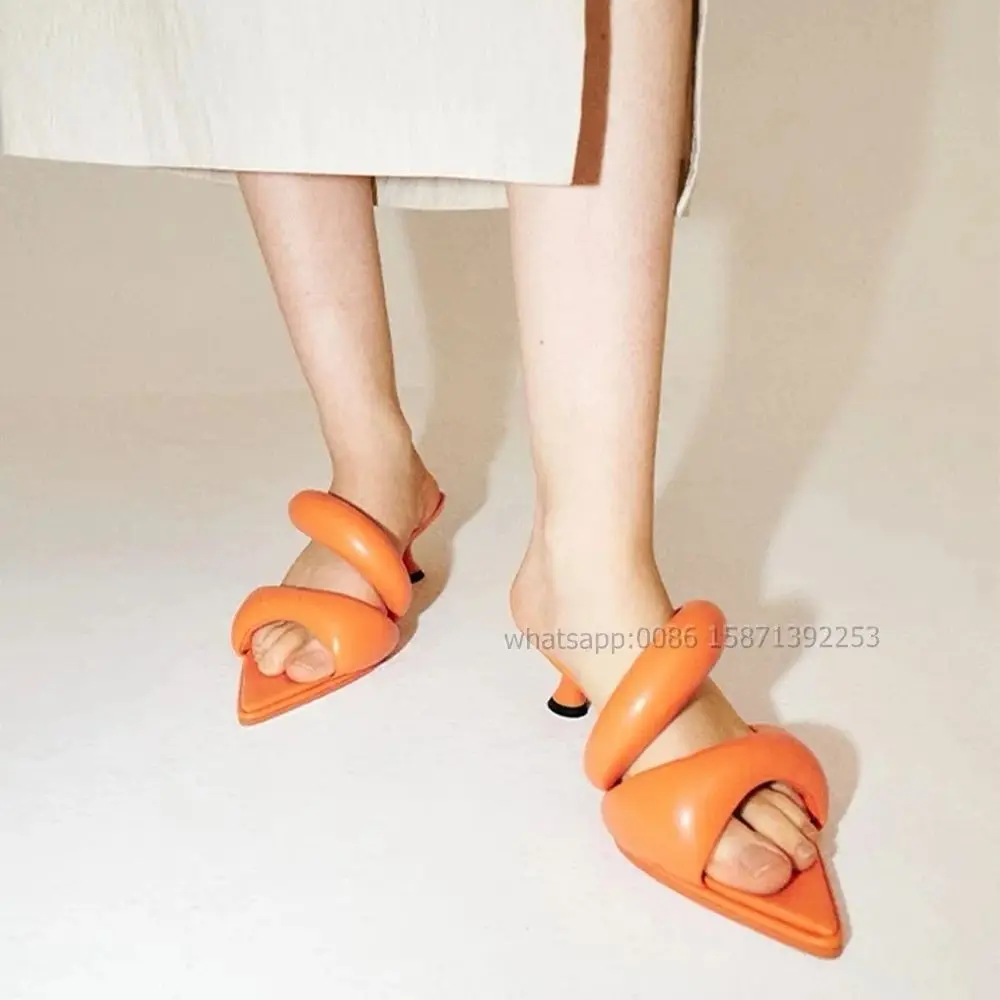 

Orange Wine-Glass Shallow Sandals Open Toe Solid Slip On Hollow Out Sexy Slides Casual Spicy Girl Luxury Shoes 2024 Trend Summer