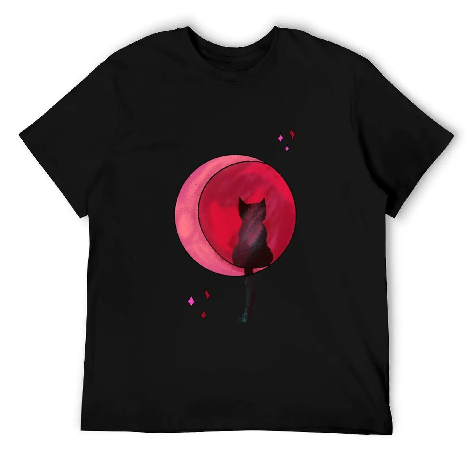 

Red Moon and Cat T-Shirt mens graphic t shirts t shirts for man pack white T-Shirt