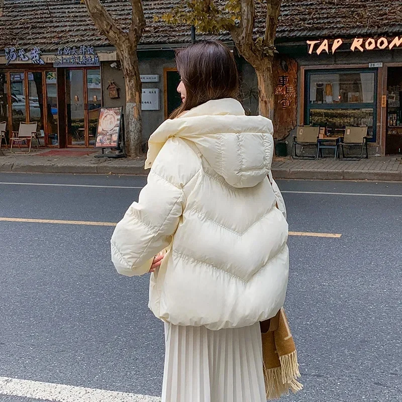 2024 New Winter Parka Women Hooded Short Down Jacket Thick Cotton Coat Casual Cotton-padded jacket Ladies Outerwear Female