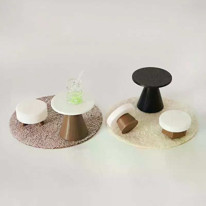4Pcs Dollhouse Miniature Simulation Table Model Funiture Accessories For Doll House Decor Kids Pretend Play Toys Gift