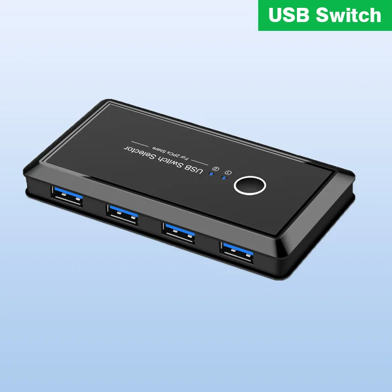 

KVM Switch USB 3.0 Switch Selector 2 Port PCs Sharing 4 Devices USB 2.0 for Keyboard Mouse Scanner Printer Kvm Switch Hub