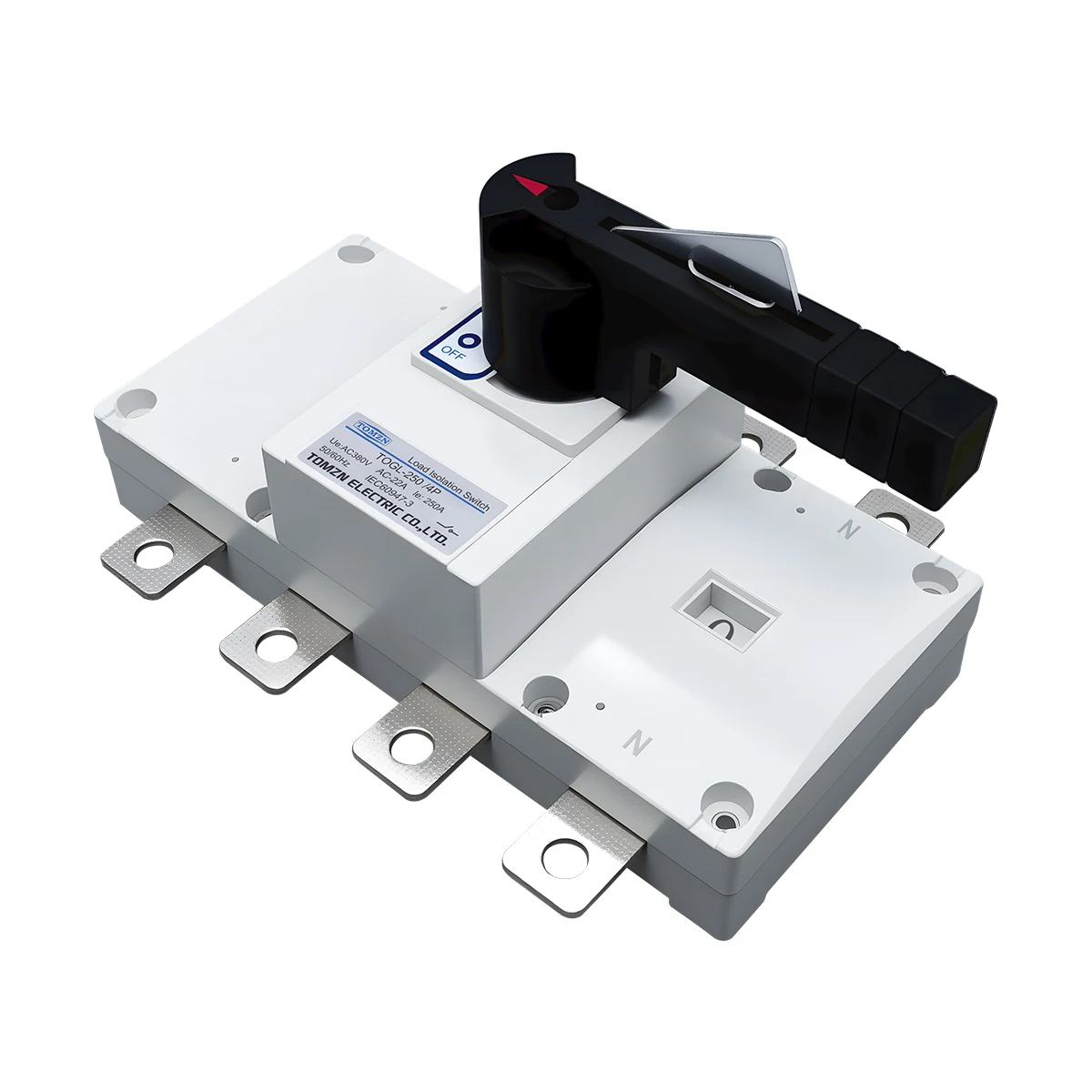 TOMZN Official High-current Load Isolation Switch Three-phase Four-wire 4P AC380V 50/60Hz 250A Lockable Thickened Terminal