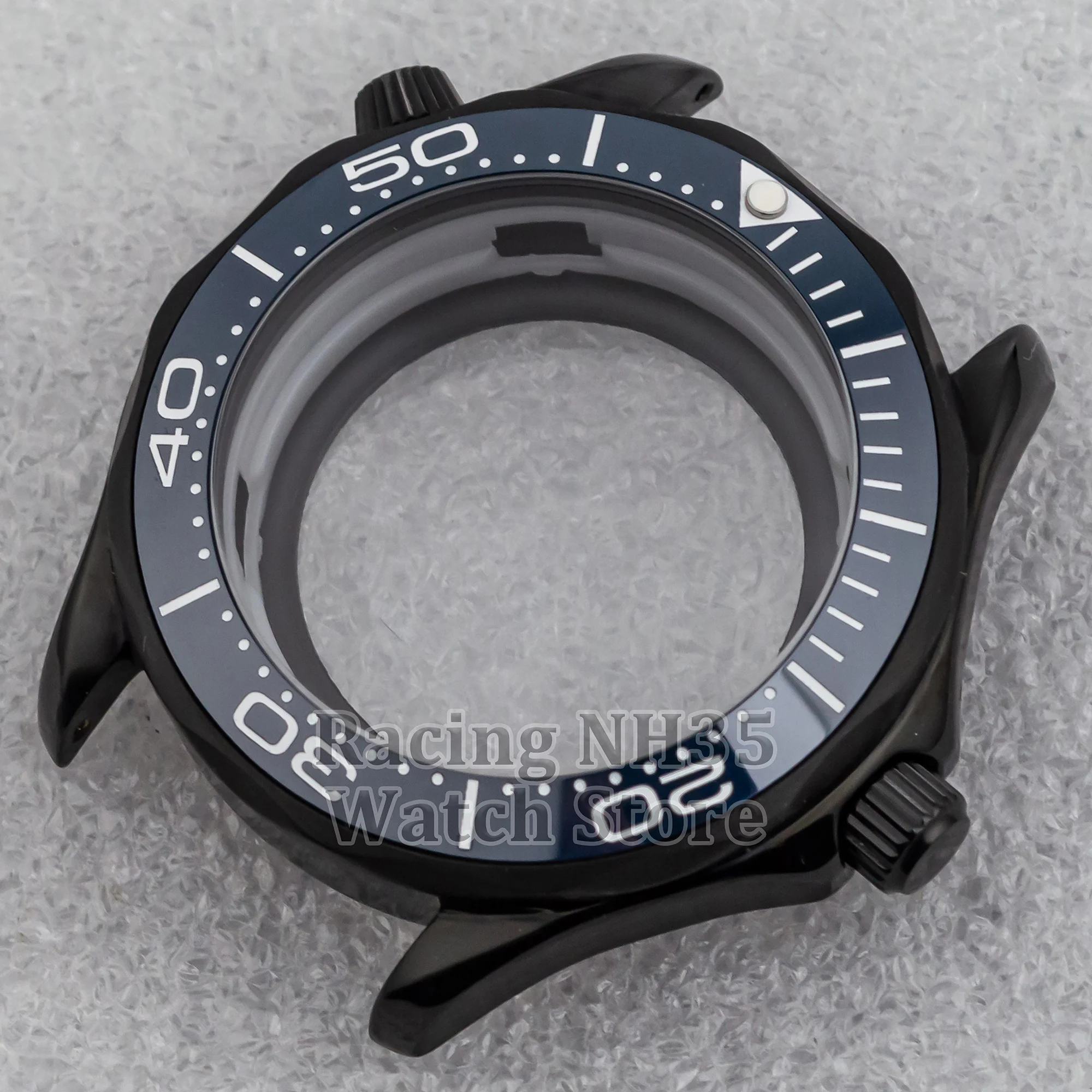 41mm Diving Watch Case Stainless Steel Bezel Domed  For Seamaster 300 10ATM Waterproof Fit NH35 NH36 Movement Watch Parts