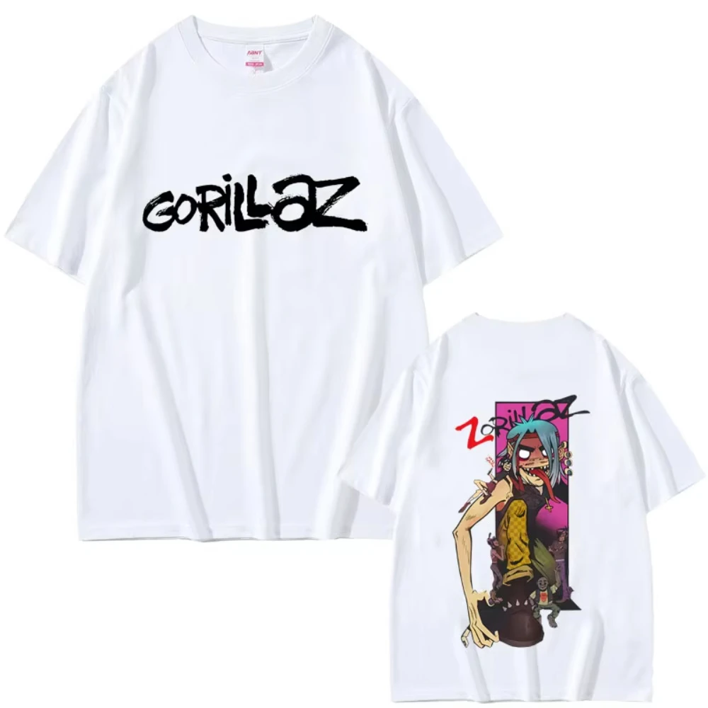 Gorillaz Band T-shirt Women's Hip Hop Rock Fashion Streetwear Female High Quality Soft Short Sleeve Tshirt