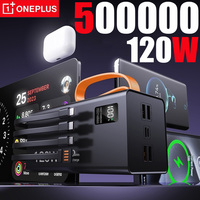 Oneplus 500000mAh 120W High Capacity Power Bank Trendy 4 in 1 Wires Fast Charging Portable Battery Charger for Samsung iPhone