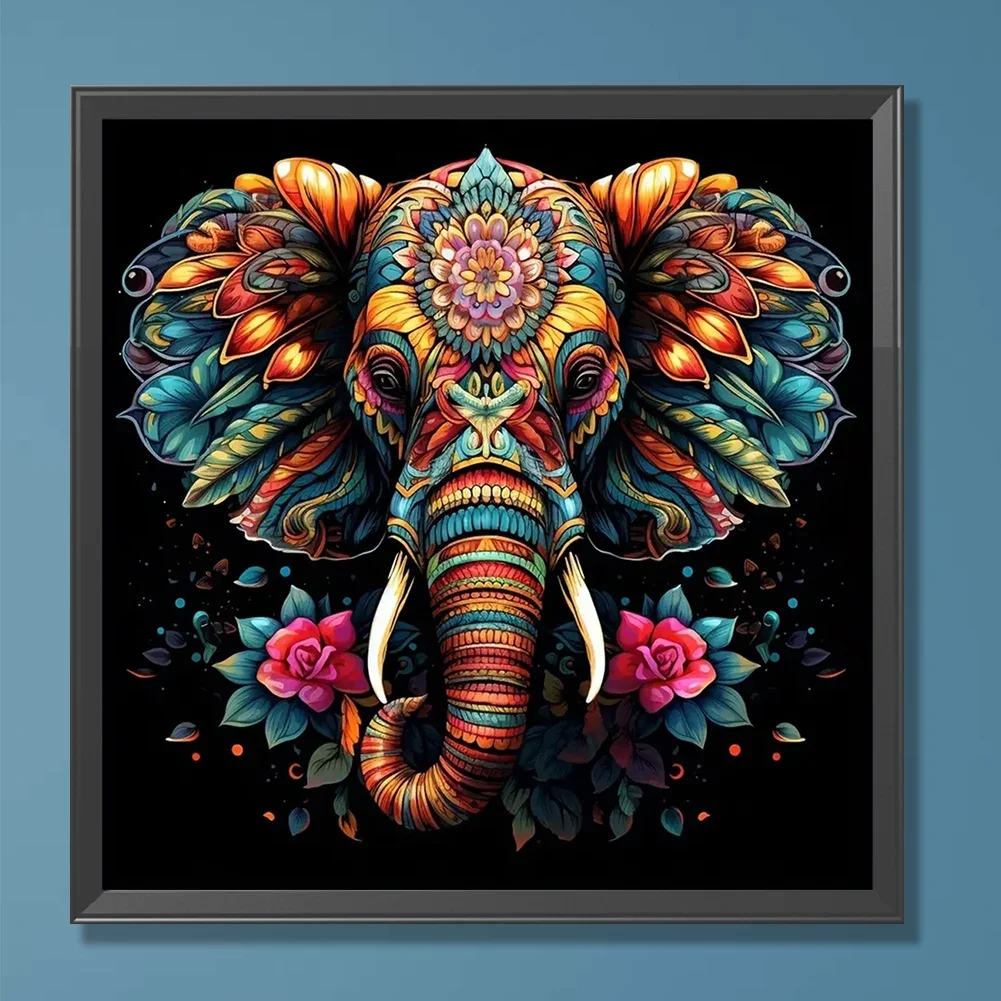 Colored Elephant 5D Diy Diamond Painting Landscape Cross Stitch Animal Full Round Square Diamond Embroidery Mosaic For Art X1484