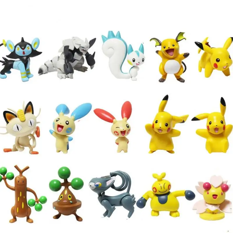 Pokemon 4-8cm MEGA  Pikachu Raichu Snorlax Meowth Plusle Minun Action Figure Model Toys Gift for Birthday Children