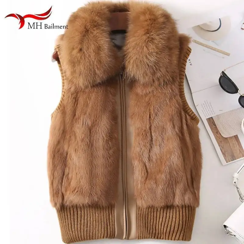 

Real Rabbit Fur Coat For Women Winter Natural O-Neck Fashion Slim Vintage Jackets Fashion On Offer New Female Big Size S-5XL