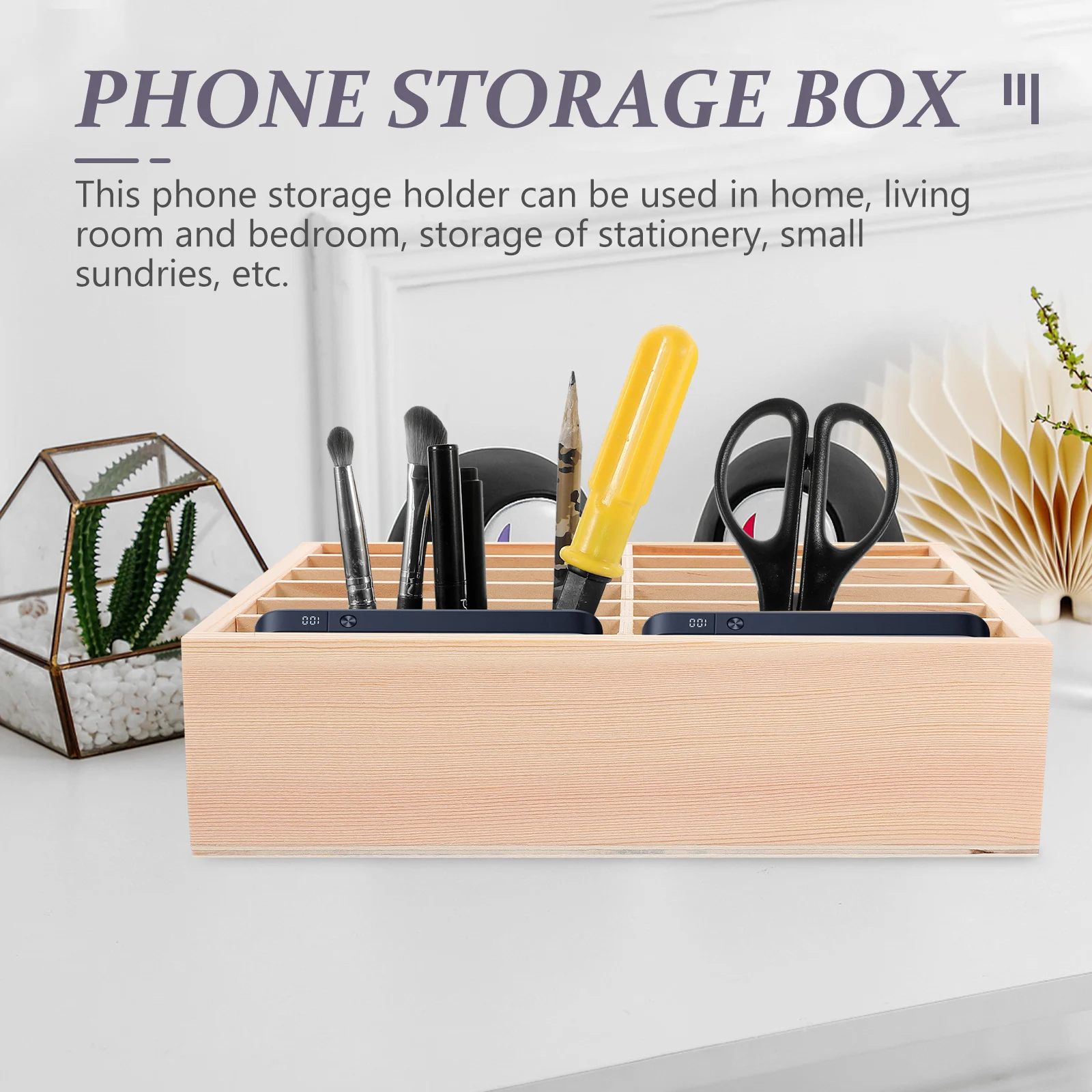 

Mobile Phone Storage Box Tablet Stand Desk Holder Desktop Organizer Classroom Phones