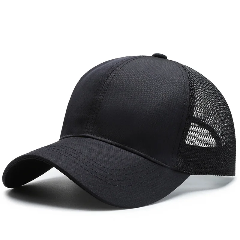 Outdoor Sports Baseball Cap Men Summer Breathable Mesh Visor Korean Version Light Plate Solid Color Hat Outdoor Leisure