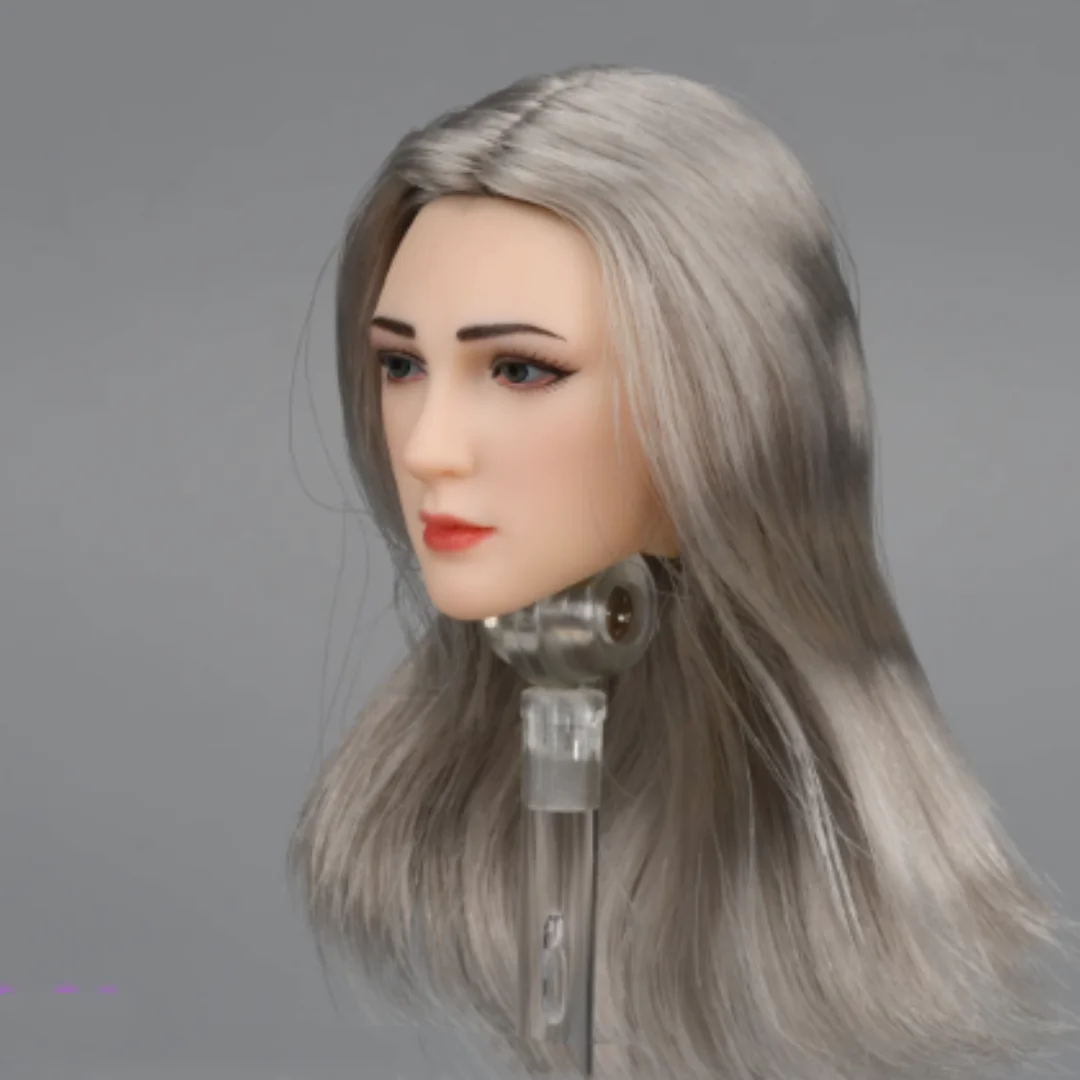 1/6 Scale head Sculpt  PLLB2023-S52  Pale Skin Siliver Hair   Fit 12''  TFit 12 inch Action Figure  Customize Toys