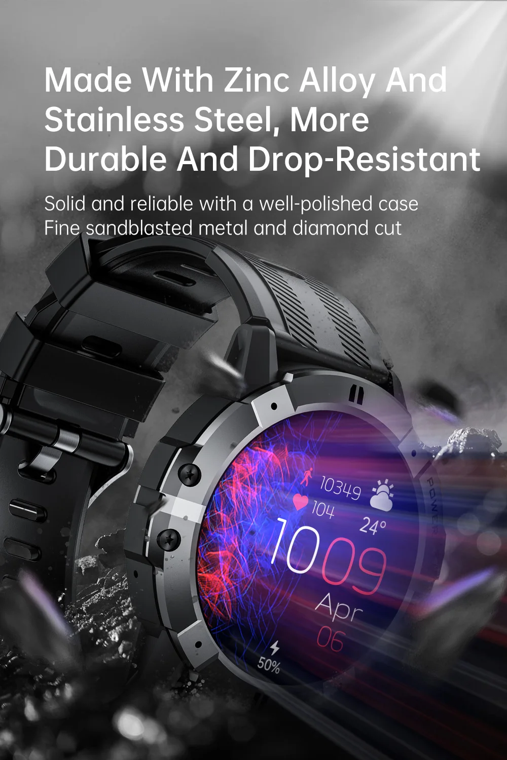 C29 Outdoor Smart Watch 1.52" Round Screen  DaFit App BT Call 1ATM Waterproof Heart Rate 120+ Sport Mode Smart Watch for Men