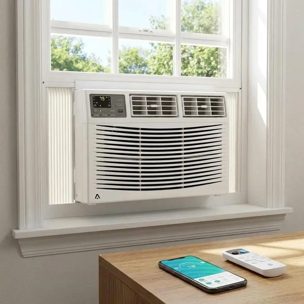 

Window Air Conditioner Heat Pump, 23200 BTU 7-in-1 Smart Inverter Window AC Unit, Cool Heat Fan & Dry 208/230V Alexa & Wifi Up to 950 Sq ft