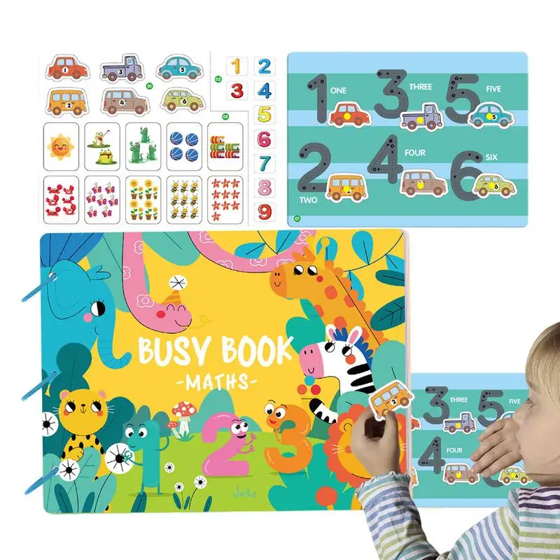 Preschool Busy Book Reusable Kids Sticker Book with Life Skills Theme Busy Book Sensory Montessori Toy Cognitive Preschool Toys