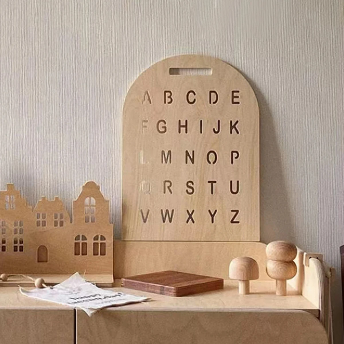 1PC Alphabet wooden ornaments birthday party scene decoration layout