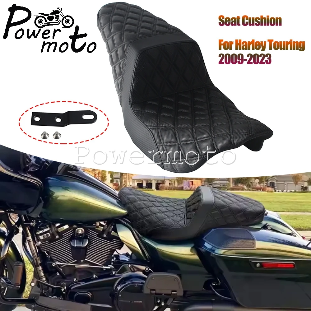 Assentos Duplos para Motocicleta (Condutor e Passageiro) Dianteiro e Traseiro para Harley Touring Road King Road Street Electra Glide 2009-2023
