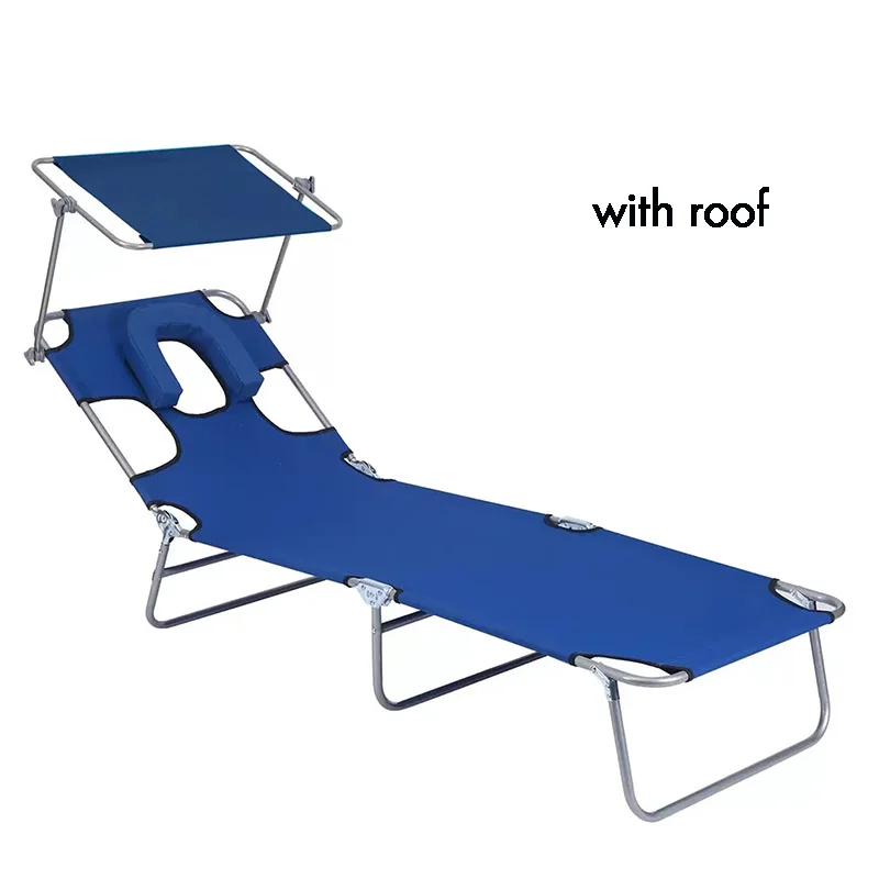 Multifunctional Folding Bed Portable Office Lunch Chair with Removable Pillow for Beach Pool Patio – Compact Bed for Multiple Us