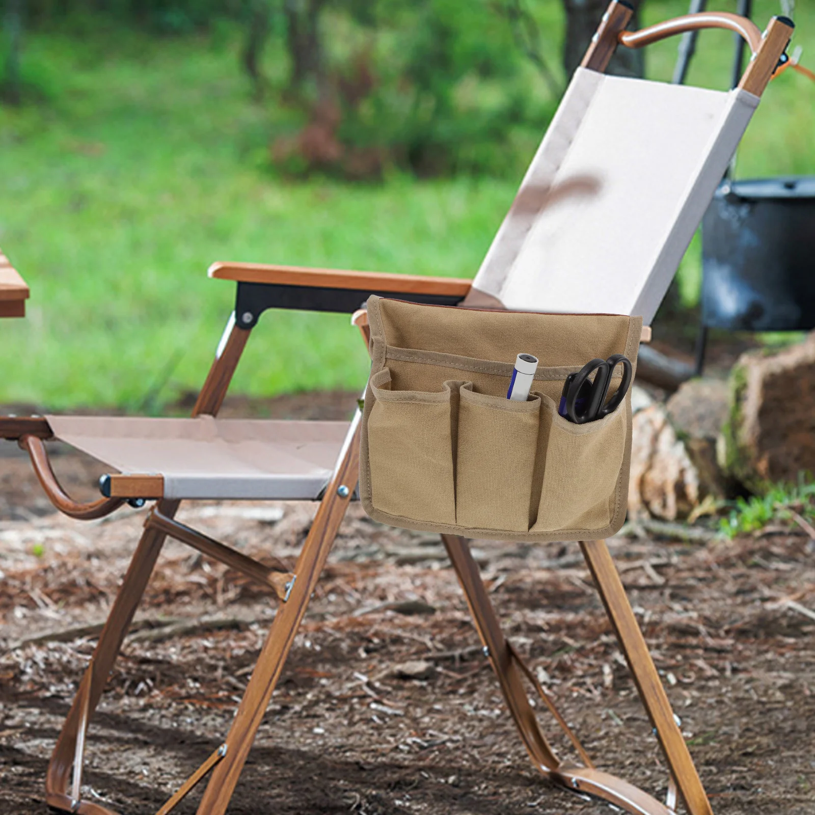 

1 Unit Portable Armchair Pouch Outdoor Storage Bag for Camping Chairs Strong Cotton Fabric Multi-Purpose Picnic Travel Hanging