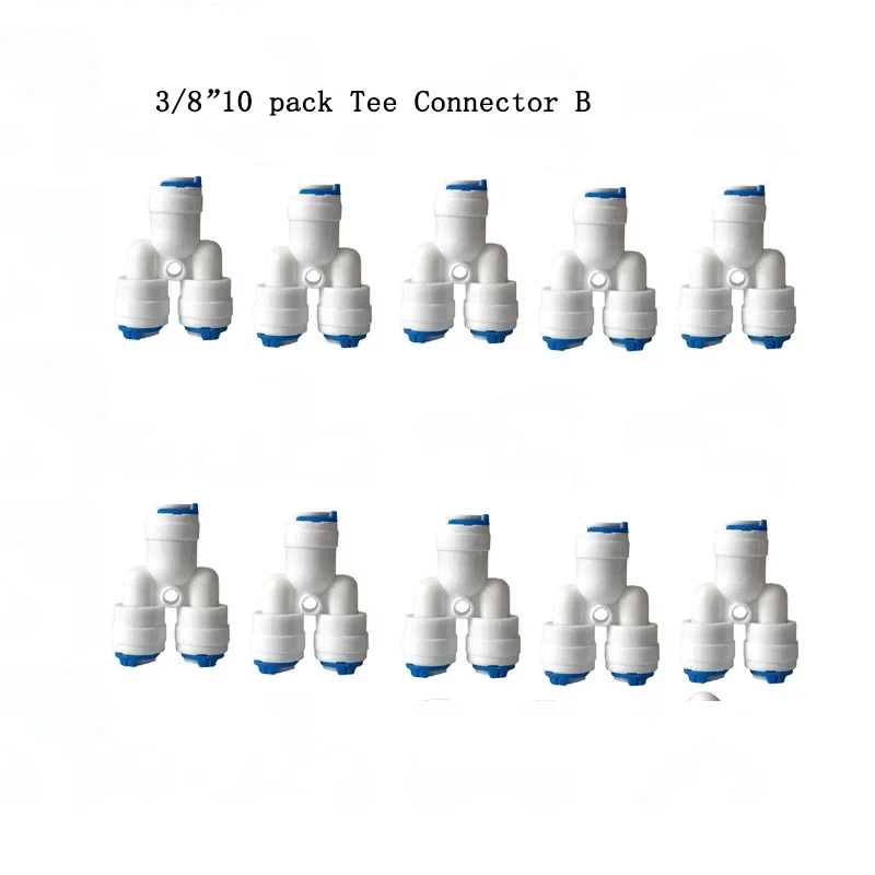 1/4" 3/8" buitendiameter Quick Connect Push In RO Waterbuis Recht T-stuk Elleboog Kogelkraan Fittings Kit 10. 25 PACK
