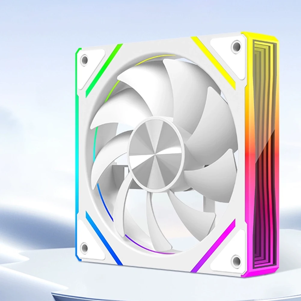 120mm PC RGB Fan with 5V 3Pin ARGB Plug Daisy Chain Case Fan PC Case Fan 4 Pin PWM Case Fan for Cases CPU Liquid Coolers