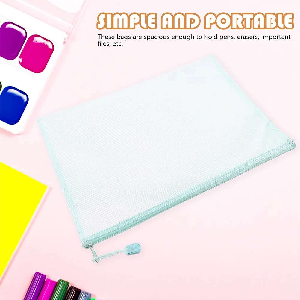 5 Pcs Clear Bags Pouches Manager Storage Plastic Files Document with Student