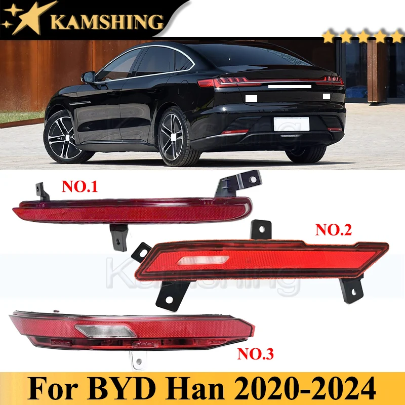 Kamshing Rear Bumper Light Lamp For BYD Han EV Dmi 2020-2024 Rear Fog Light Fog Lamp Reflector Reversing Light Lamp