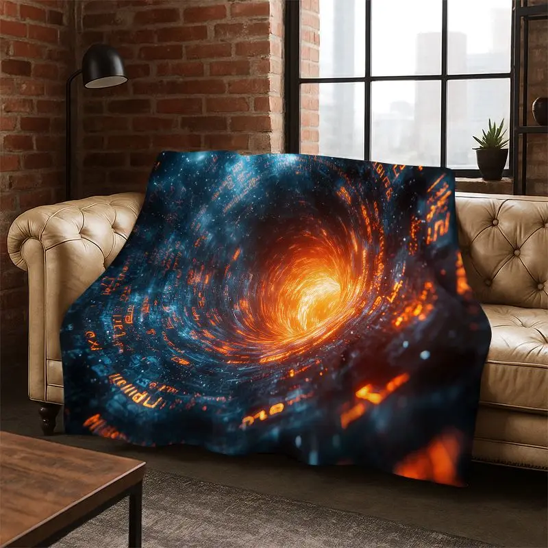 Universe Milky Way Space Stars Galaxy Earth Flannel Blanket Soft Warm Throw Blanket for Bedroom Living Room Bed Travel Camping