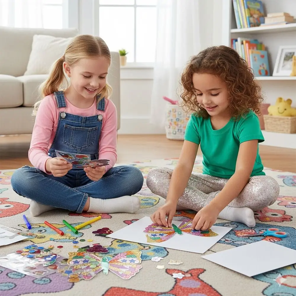 Multicolor DIY Foilart Sticker Self-adhesive Cartoon Pattern Cartoon Stickers Creative Design Enlightenment Early Learning Toy