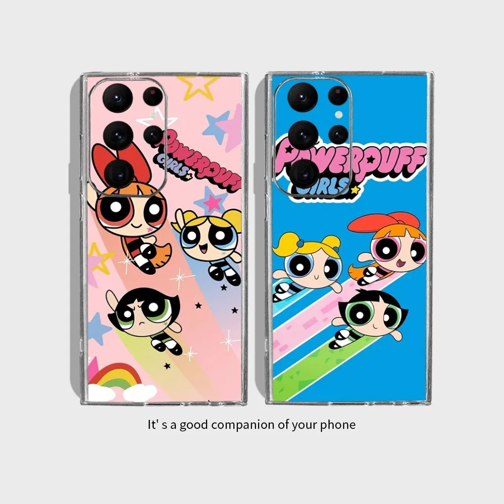 Powerpuff Girls Phone Case for Samsung Galaxy S24 Ultra S22 S23 Ultra S21 S20 5G Protective Silicone TPU Funda