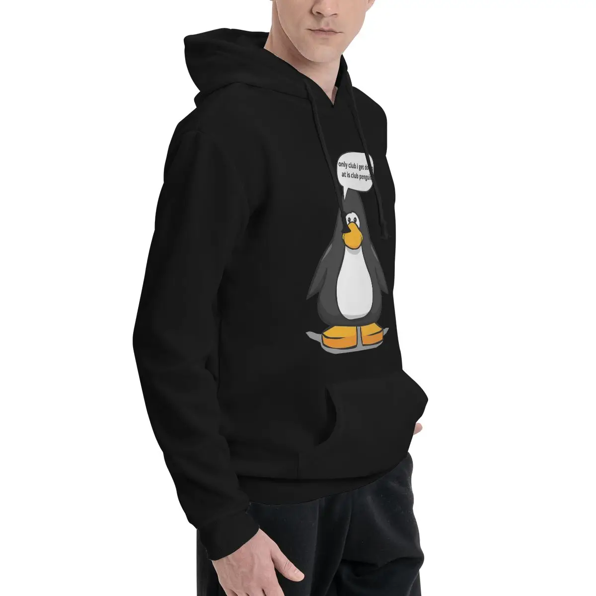 Capuz de poliéster Club Penguin masculino, moletom quente, dif cores tamanhos